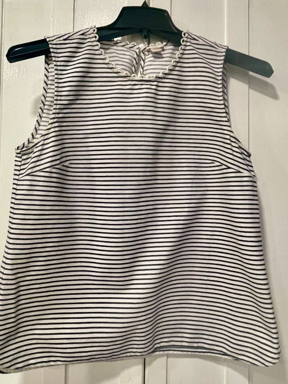 J. CREW Black & White 100% Cotton Sleeveless Blouse